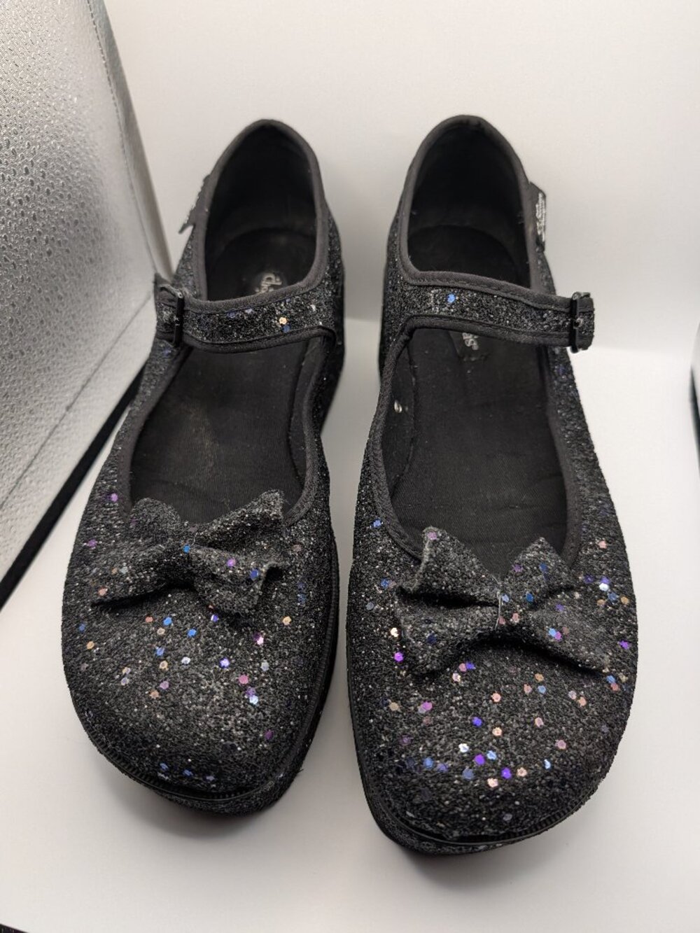 Chocolaticas® BLACK GLITTER Women's Mary Jane Platform - 11